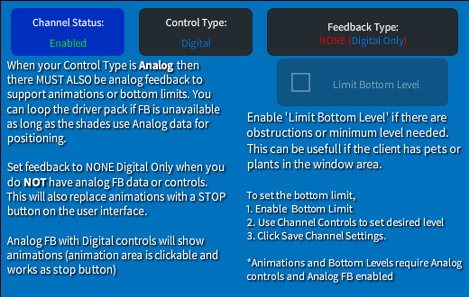 Base Shade Channel Options