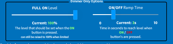 Dimmer Only Lighting Channel Options