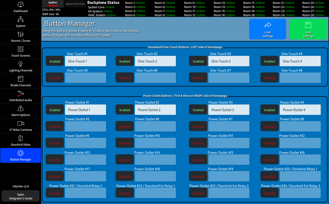 The HAdmin System Dashboard